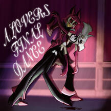 Angsty Radiodust fanart of Alastor Holding Angel Dead Hazbin Hotel