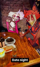 radiodust blake roman and amir talai redraw of angel dust and alastor from hazbin hotel