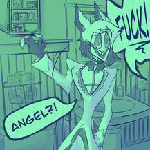 radiodust angel dust alastor knife injury comic from hazbin hotel part 4
