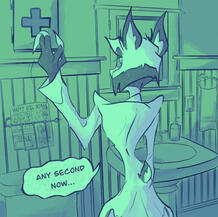 radiodust angel dust alastor knife injury comic from hazbin hotel part 3