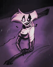 vintage art of angel dust from hazbin hotel part 1